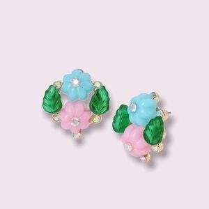 Betsey Johnson Island Flower Cluster Earrings